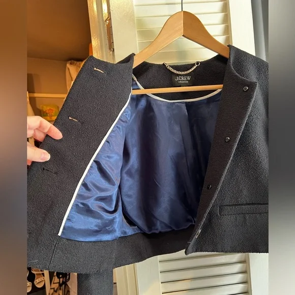 J. Crew Collection Lady Bomber Black Boucle Jacket - Picture 4 of 9